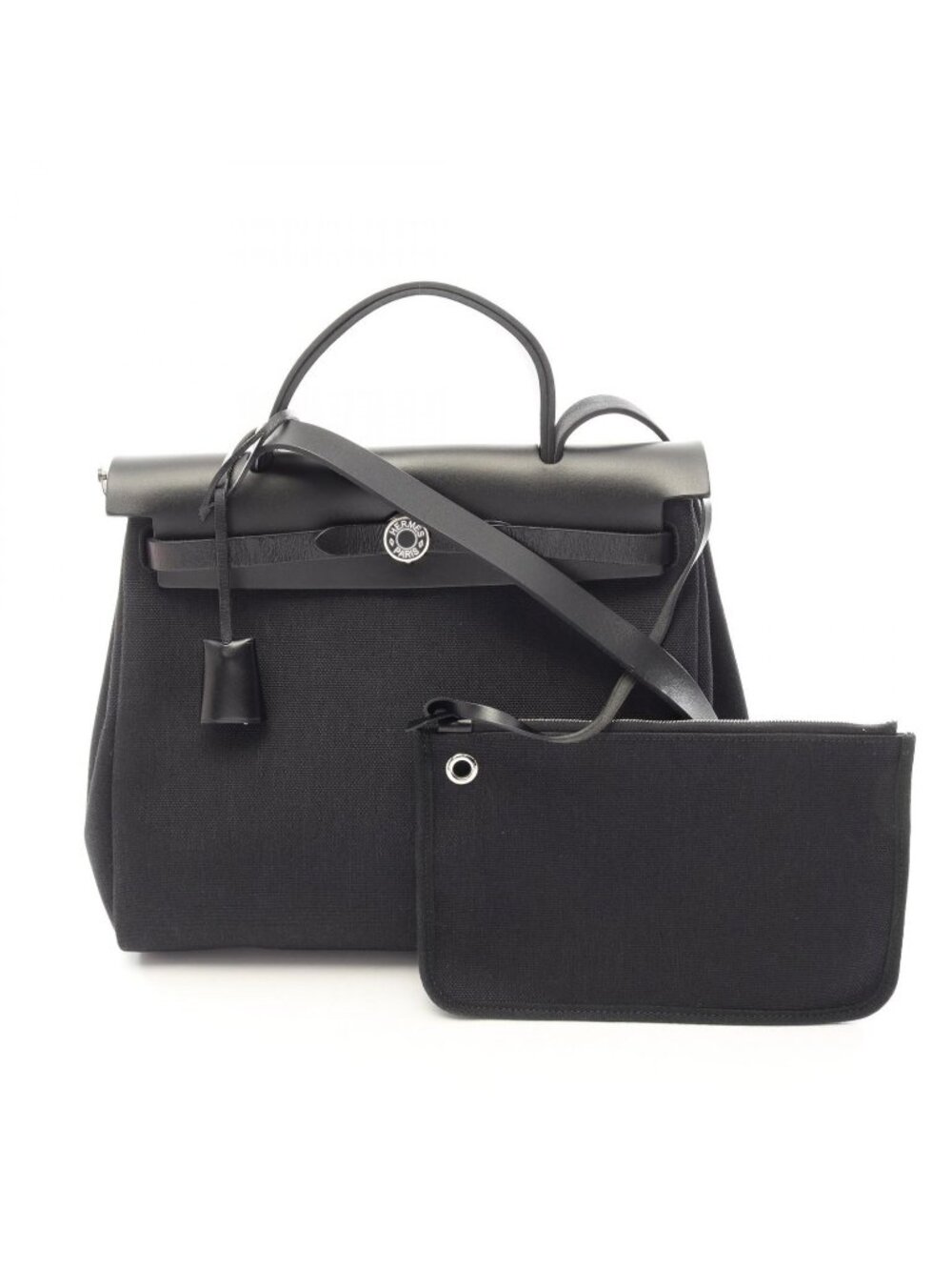 Hermes Handbag Herbag Zip PM 2-Way Black PM